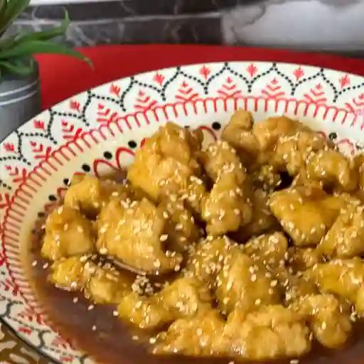 Pollo agridulce mediano