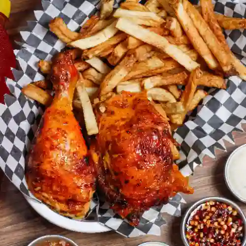 1/4 de Pollo Asado+papa Francesa Casera