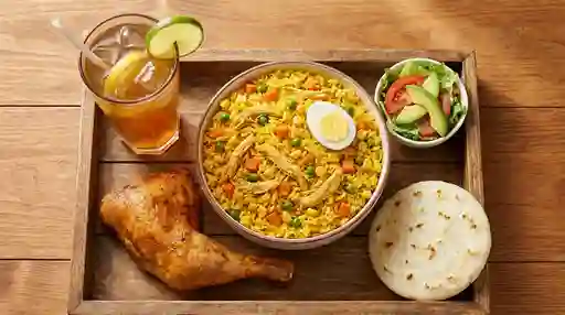 Combo Personal Arroz Y 1/4 De Pollo