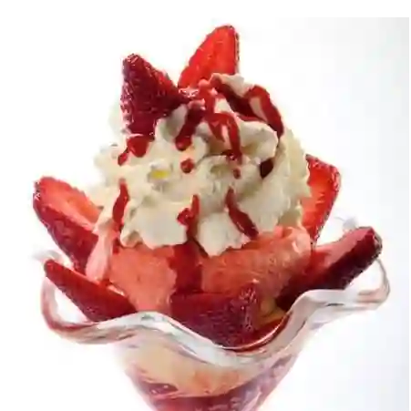 Fresas con Crema y Helado  