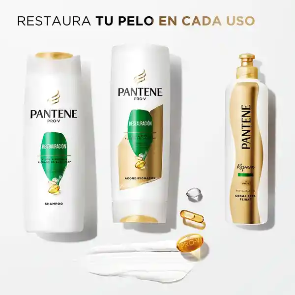 PANTENE Shampoo para cabello tratado químicamente dañado y con puntas abiertas Pantene Restauración con Aceite de Argán y las exclusivas Pro-Vitaminas 400 ml