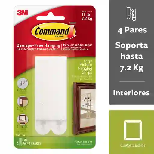 Command Home Gancho Adhesivo Blanco 17206