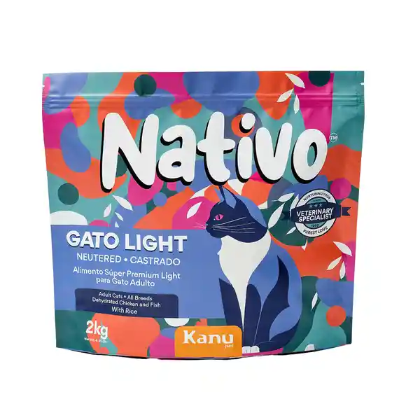 Kanu Pet Alimento Para Gato Castrado Nativo Light