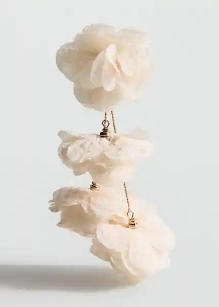 Pendientes Jazmín Beige Talla 99 Mujer Mango
