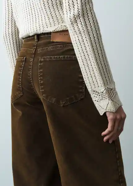 Jean Mujer Café Barbecho Oscuro Talla 8 492G088 Naf Naf