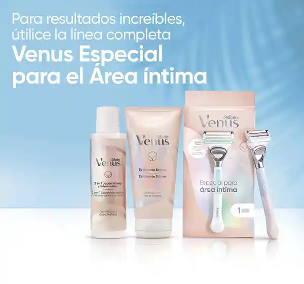 GILLETTE Venus para Área Íntima Jabón Íntimo Femenino y Gel de Afeitar 2 en 1 de 190mL para Depilar con Cuchilla Depilación Zona Íntima para Mujer