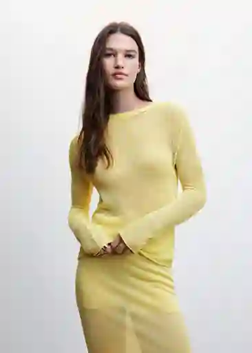 Jersey Yelly Amarillo Pastel Talla M Mujer Mango