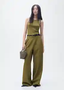 Enterizo Mono Singapur Khaki Talla XL Mujer Mango