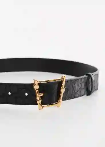 Cinturón Tira Negro Talla M Mujer Mango