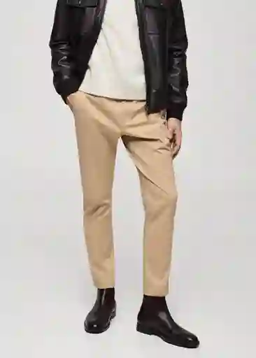 Pantalón Prato Beige Talla 42 Hombre Mango