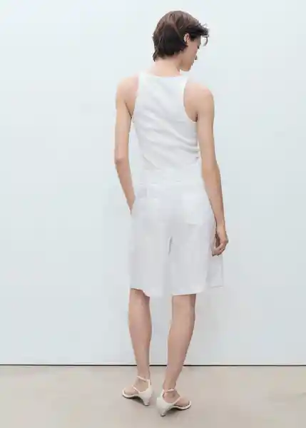 Bermuda Samari Blanco Talla 38 Mujer Mango