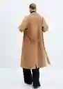 Abrigo Batin Camel Talla 24 Mujer Mango