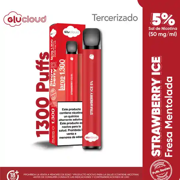 Glucloud Vape Strawberry Ice Large / 1300 Puffs