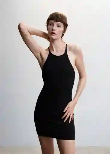 Vestido Spria Negro Talla S Mujer Mango