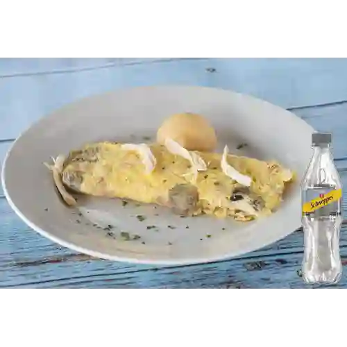 Omelette c/ Pollo +Soda Schweppes Botella X 400ml