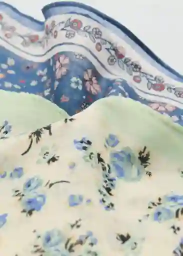 Pañuelo Rhombus Azul Talla 99 Mujer Mango