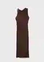 Vestido Mile Chocolate Talla M Mujer Mango