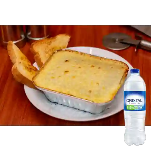 Lasagna Pollo Champiñones Grande +Cristal S/gas 600ml