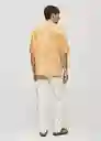 Camisa Benisa Amarillo Talla L Hombre Mango