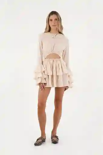 Vestido Corto Auraluna Café Talla 01 S