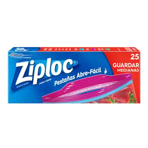 Ziploc Bolsa Reutilizable para Guardar Medianas 25 piezas