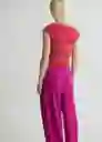 Top Mira Fucsia Talla M Mujer Mango