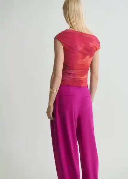 Top Mira Fucsia Talla M Mujer Mango