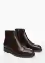 Botines Zipper Marrón Talla 42 Hombre Mango