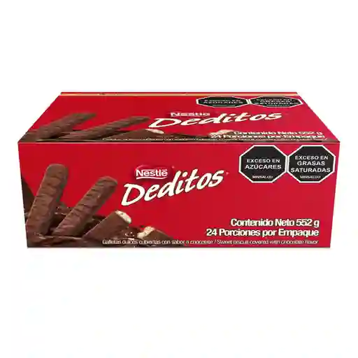 Galletas dulces DEDITOS cubiertas con sabor a chocolate 24 Unds x 552g