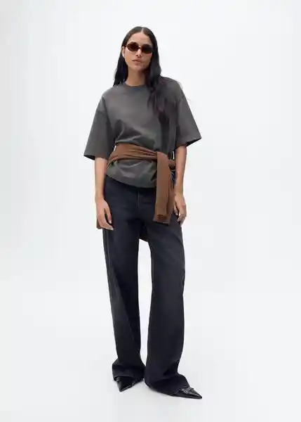 Camiseta Sita Antracita Talla L Mujer Mango