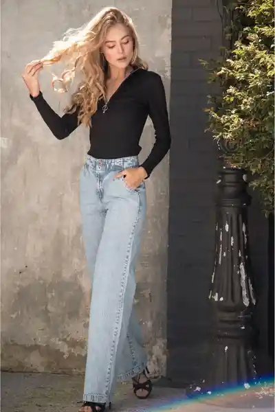 Ragged Jean Amsterdam Color Azul Medio Talla 8