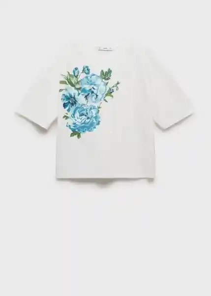 Camiseta Peonia-W Off White Talla XL Mujer Mango