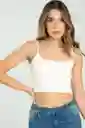 Crop Top Tiras Malibu Color Marfil Talla XS Ragged