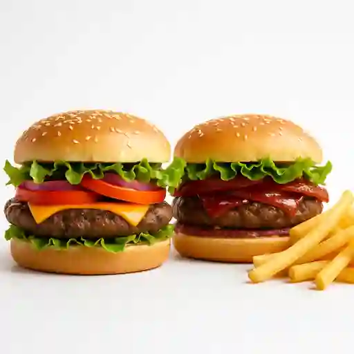 2 Burguer + Papas