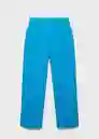 Pantalón Tempo Azul Talla 38 Mujer Mango