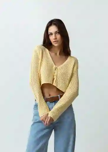 Blusa Tejido Mujer Amarillo Venecia Talla M Naf Naf