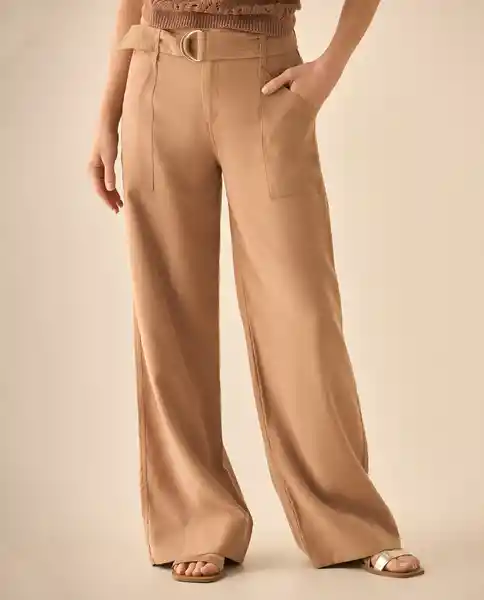 Pantalón Café Barro Medio Talla 10 633G006 Esprit