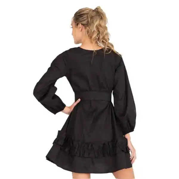 Vestido Corto Dutch Negro Xs