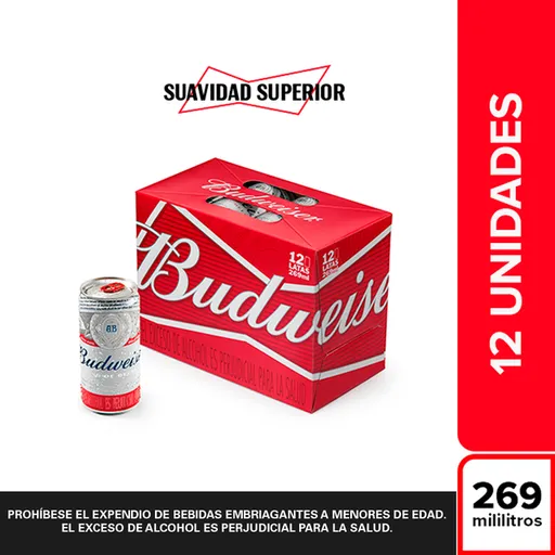 Budweiser Pack Cerveza 269 mL x 12 Und