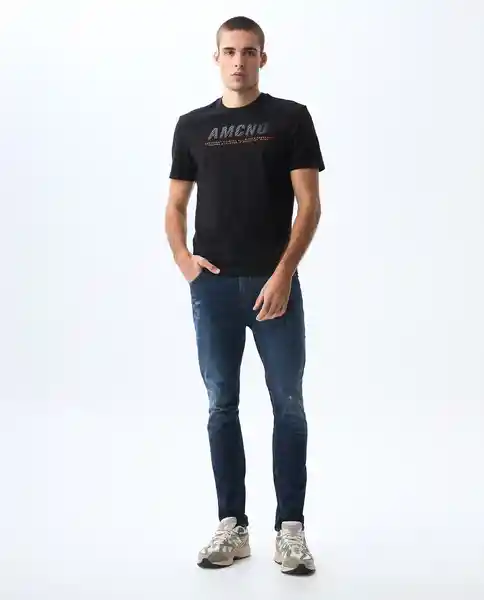 Camiseta Hombre Negro Talla M 841G023_NEG194004 Americanino