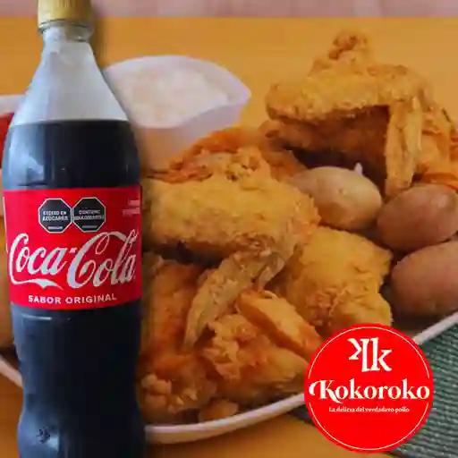 Medio pollo broster + gasesosa 1.5l