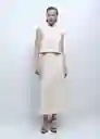 Top Floc Offwhite Talla S Mujer Mango