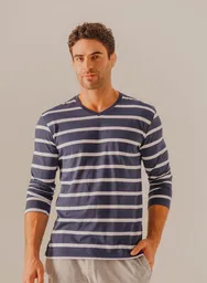 Camiseta de Pijama Larga Hombre Preteñido Talla M 1 Bronzini