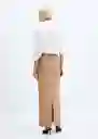 Falda Karibi-A Beige Talla M Mujer Mango