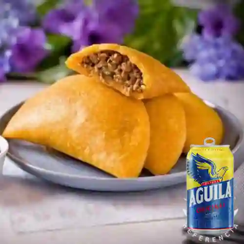 Combo Pastelitos de Carne + Cerveza Aguila de 355 ml