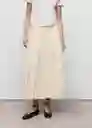 Falda Patri Marfil Talla 36 Mujer Mango