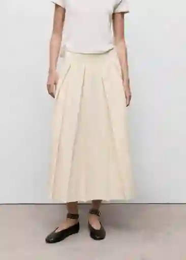 Falda Patri Marfil Talla 36 Mujer Mango