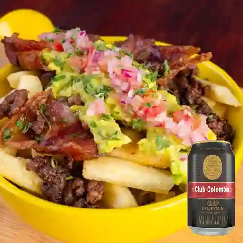 Combo Papa Burger Mexicana + Club col. Negra Lta 330ml