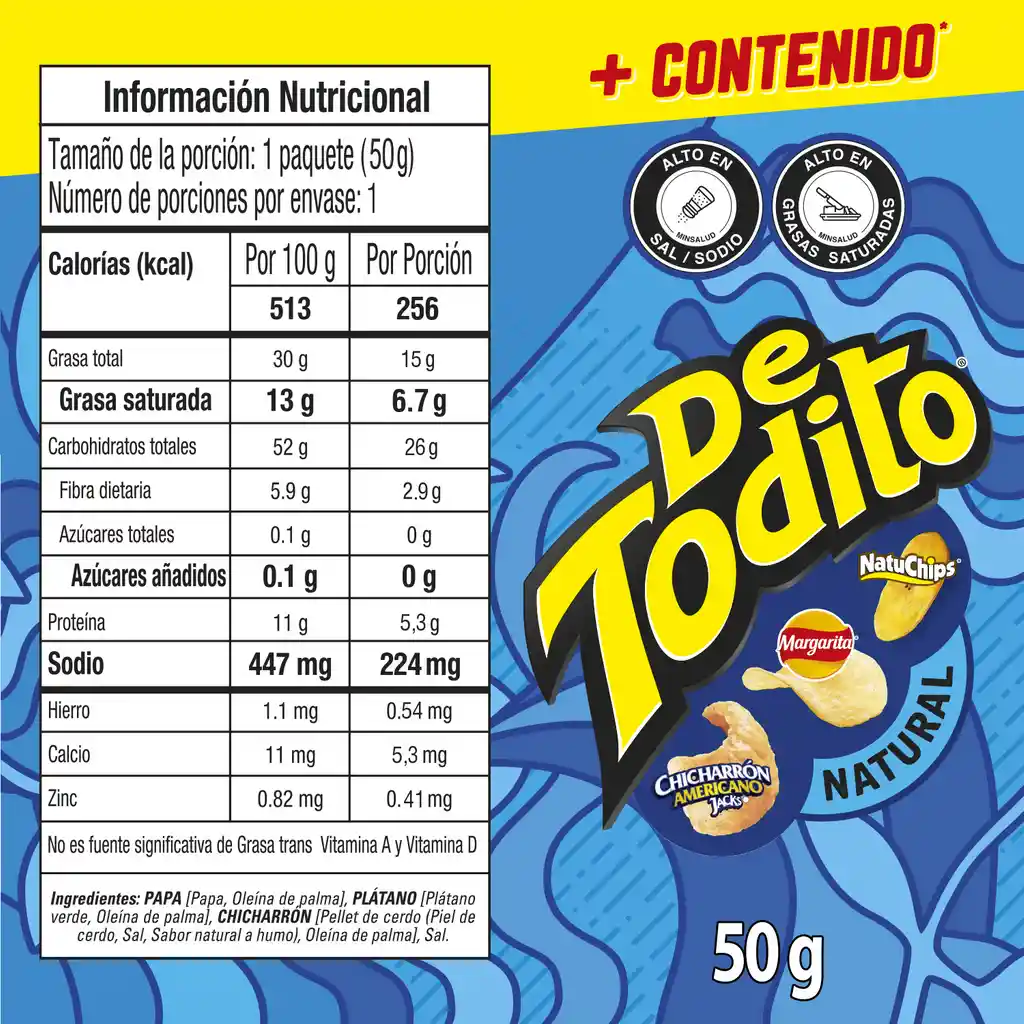 De Todito Snack Mix de Papa Plátano y Chicharrón Sabor Natural
