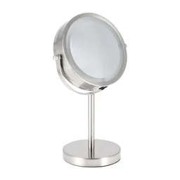 Casaideas Espejo Pedestal Metal Luz Led Gris Diseño 0001